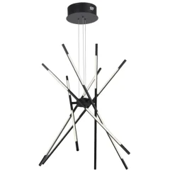 Lampadari Moderni-Selezionato da Mazzolaluce Lampadario led nero design moderno 3000k per soggiorno
