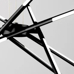 Lampadari Moderni-Selezionato da Mazzolaluce Lampadario led nero design moderno 3000k per soggiorno