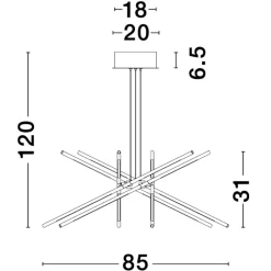 Lampadari Moderni-Selezionato da Mazzolaluce Lampadario led nero design moderno 3000k per soggiorno