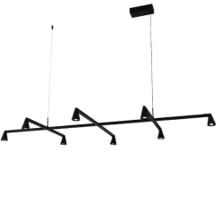Lampadari Moderni-Selezionato da Mazzolaluce Lampadario led nero moderno per illuminazione tavolo salone
