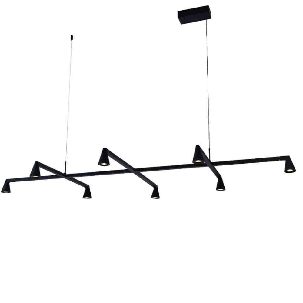 Lampadari Moderni-Selezionato da Mazzolaluce Lampadario led nero moderno per illuminazione tavolo salone