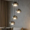 Lampadari Moderni-Selezionato da Mazzolaluce Lampadario led nero per soggiorno vetri fume moderno