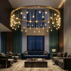 Lampadari Moderni-Selezionato da Mazzolaluce Lampadario led oro ramato stelle cadenti
