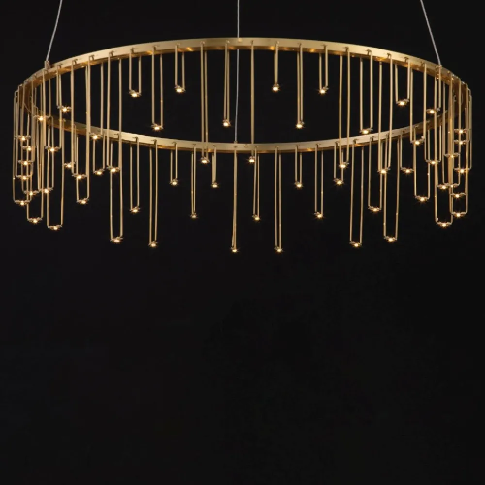 Lampadari Moderni-Selezionato da Mazzolaluce Lampadario led oro ramato stelle cadenti