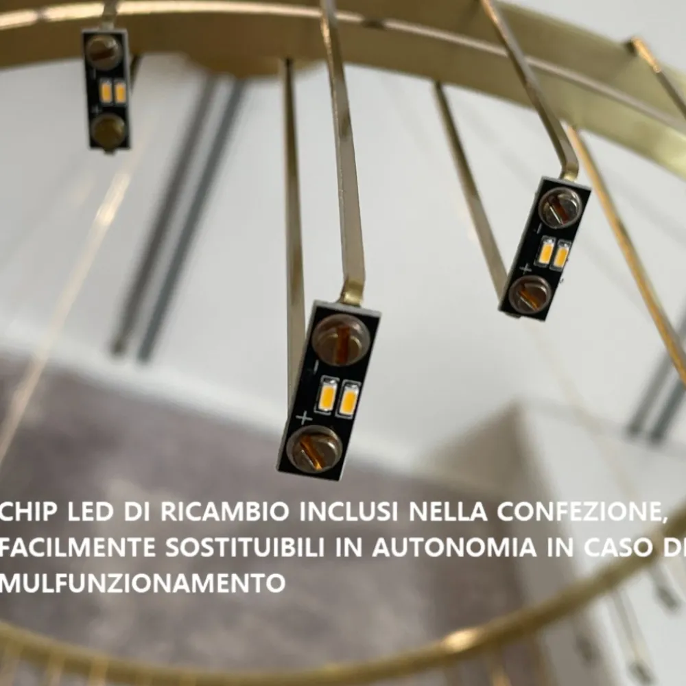 Lampadari Moderni-Selezionato da Mazzolaluce Lampadario led oro ramato stelle cadenti