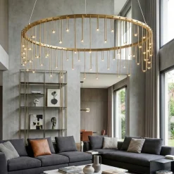Lampadari Moderni-Selezionato da Mazzolaluce Lampadario led oro ramato stelle cadenti