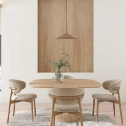 Lampadari Cucina-Selezionato da Mazzolaluce Lampadario led per cucina cono alluminio colore cuoio da tavolo