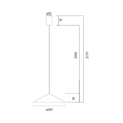 Lampadari Cucina-Selezionato da Mazzolaluce Lampadario led per cucina cono alluminio colore cuoio da tavolo