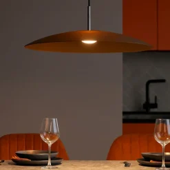 Lampadari Cucina-Selezionato da Mazzolaluce Lampadario led per cucina marrone piatto di vetro 60cm