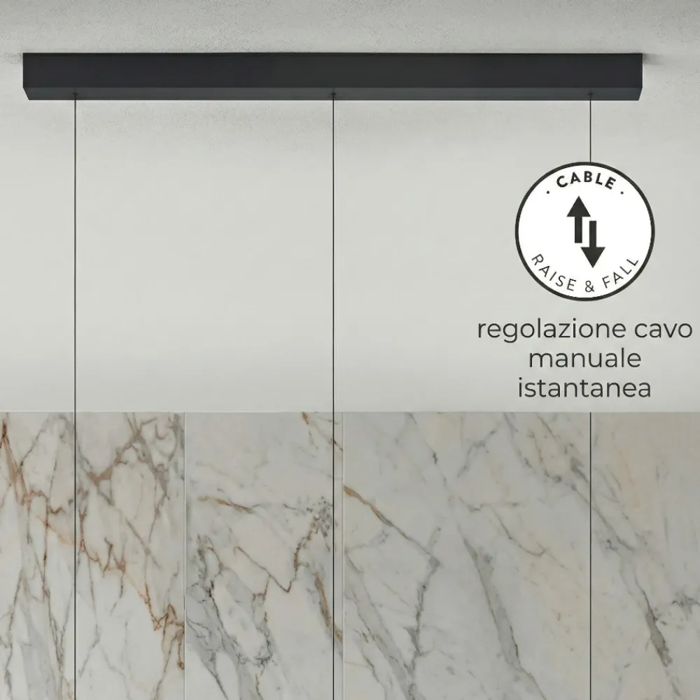 Lampadari Moderni-Fabas Luce Lampadario led per soggiorno 3 vetri grigio a sospensione devero