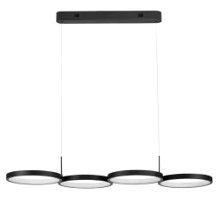 Lampadari Moderni-Selezionato da Mazzolaluce Lampadario led per soggiorno moderno nero design cerchi