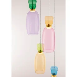 Lampadari Moderni-Selezionato da Mazzolaluce Lampadario led vetri multicolor per soggiorno