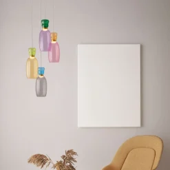 Lampadari Moderni-Selezionato da Mazzolaluce Lampadario led vetri multicolor per soggiorno