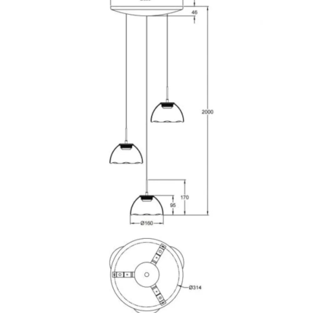 Lampadari Moderni-Fabas Luce Lampadario led 3 vetri pendenti fume moderno lucille