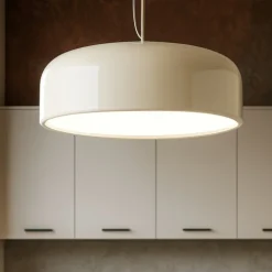 Lampadari Cucina-Perenz Illuminazione Lampadario led 30w cct biemissione per cucina perenz velia panna lucido