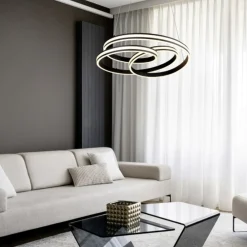 Lampadari Moderni-Selezionato da Mazzolaluce Lampadario led 60w dimmerabile nero per soggiorno moderno