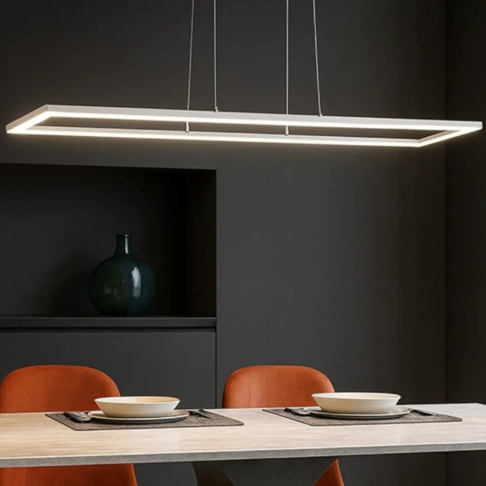 Lampadari Moderni-Affralux Lampadario led 72w 3000k bianco quattro per soggiorno