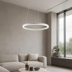 Lampadari Moderni-Vivida International Lampadario led 60 38w 3000k cerchio bianco moderna vivida hurricane