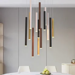Lampadari Moderni-Selezionato da Mazzolaluce Lampadario led 84w 3000k cilindri multicolor per soggiorno moderno