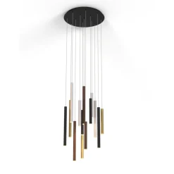 Lampadari Moderni-Selezionato da Mazzolaluce Lampadario led 84w 3000k cilindri multicolor per soggiorno moderno