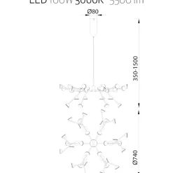 Lampadari Moderni-Selezionato da Mazzolaluce Lampadario led 100w 3000k design moderno bianco per soggiorno