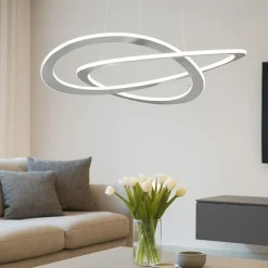 Lampadari Moderni-Selezionato da Mazzolaluce Lampadario led 52w 3000k dimmerabile grigio per soggiorno moderno