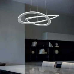 Lampadari Moderni-Selezionato da Mazzolaluce Lampadario led 52w 3000k dimmerabile grigio per soggiorno moderno