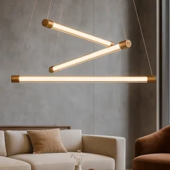 Lampadari Moderni-Selezionato da Mazzolaluce Lampadario led 30w 3000k dorato design moderno fp