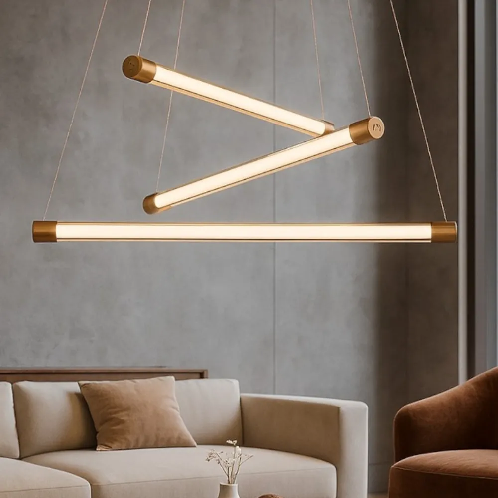 Lampadari Moderni-Selezionato da Mazzolaluce Lampadario led 30w 3000k dorato design moderno fp