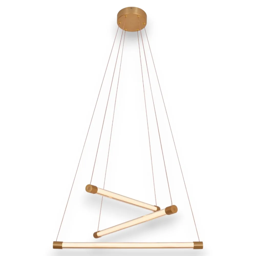 Lampadari Moderni-Selezionato da Mazzolaluce Lampadario led 30w 3000k dorato design moderno fp