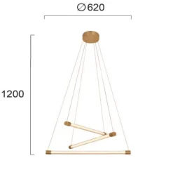 Lampadari Moderni-Selezionato da Mazzolaluce Lampadario led 30w 3000k dorato design moderno fp