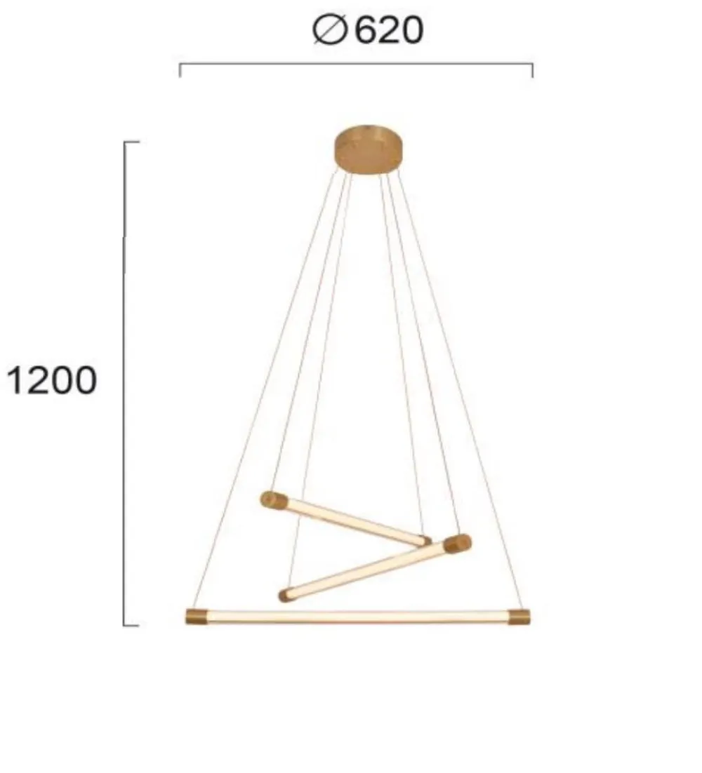 Lampadari Moderni-Selezionato da Mazzolaluce Lampadario led 30w 3000k dorato design moderno fp