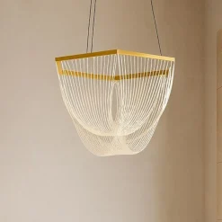 Lampadari Moderni-Selezionato da Mazzolaluce Lampadario led 35w 3000k dorato design moderno