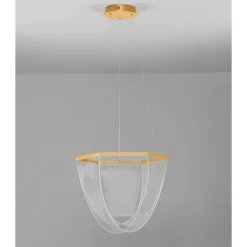 Lampadari Moderni-Selezionato da Mazzolaluce Lampadario led 35w 3000k dorato design moderno