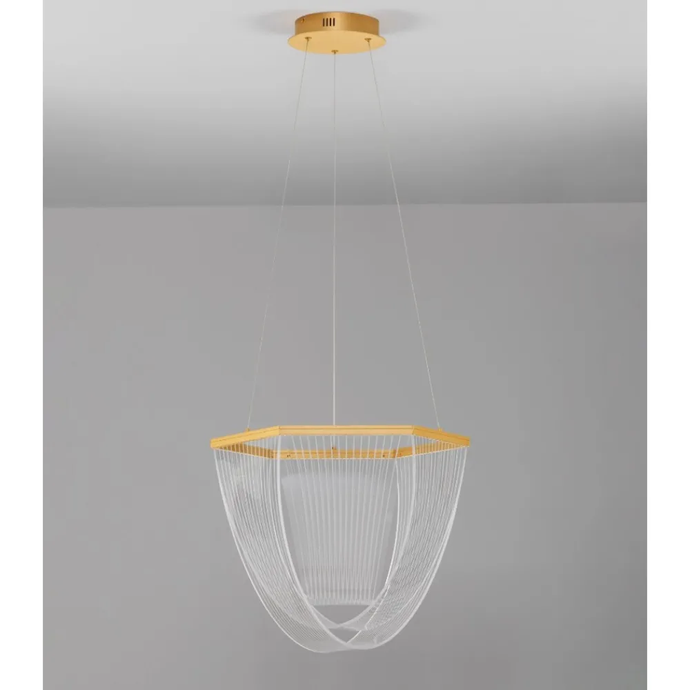 Lampadari Moderni-Selezionato da Mazzolaluce Lampadario led 35w 3000k dorato design moderno