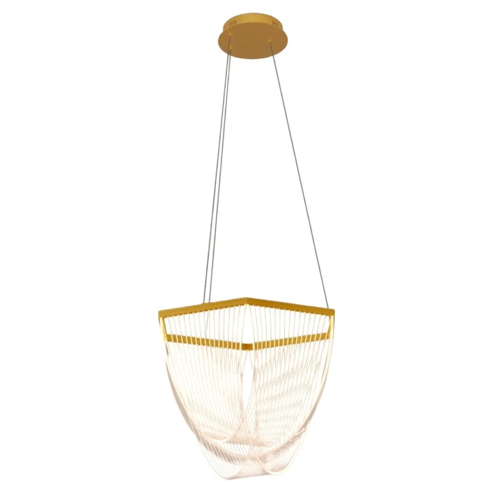 Lampadari Moderni-Selezionato da Mazzolaluce Lampadario led 35w 3000k dorato design moderno