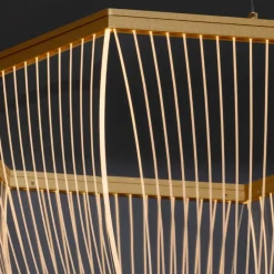 Lampadari Moderni-Selezionato da Mazzolaluce Lampadario led 35w 3000k dorato design moderno