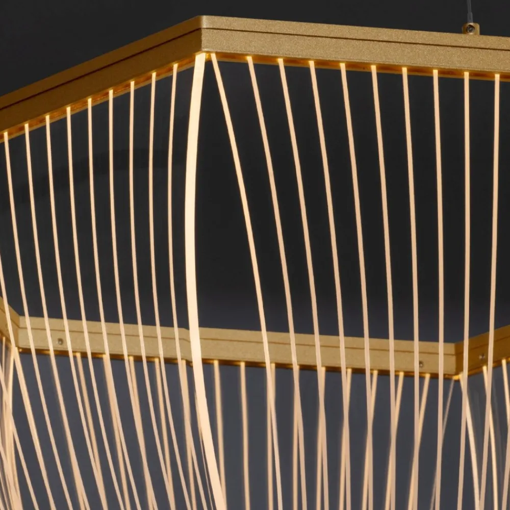 Lampadari Moderni-Selezionato da Mazzolaluce Lampadario led 35w 3000k dorato design moderno