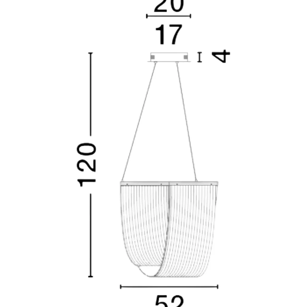 Lampadari Moderni-Selezionato da Mazzolaluce Lampadario led 35w 3000k dorato design moderno
