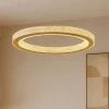 Lampadari Moderni-Selezionato da Mazzolaluce Lampadario led 40w 3000k dorato moderno cerchio per salotto