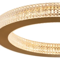 Lampadari Moderni-Selezionato da Mazzolaluce Lampadario led 40w 3000k dorato moderno cerchio per salotto