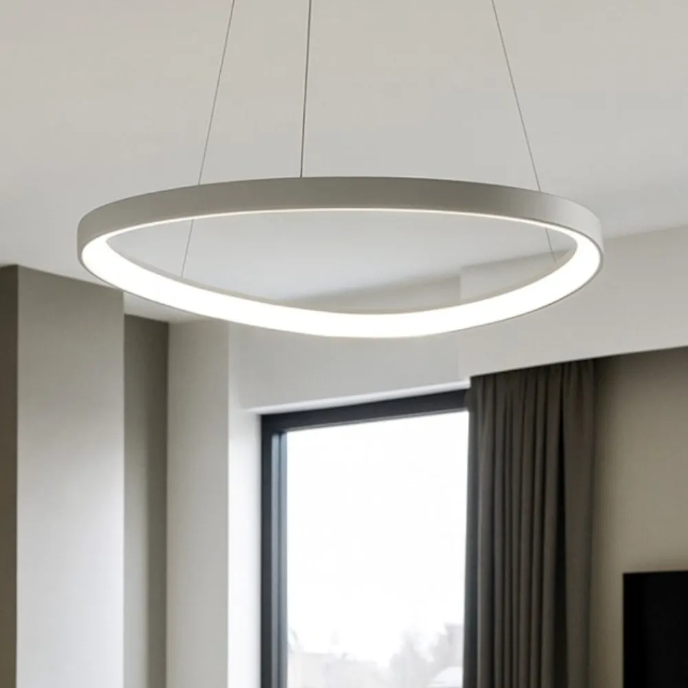 Lampadari Moderni-Vivida International Lampadario led 60w 3000k 4000k design moderno vivida lifering bianco 81cm