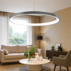 Lampadari Moderni-Vivida International Lampadario led 80w 3000k 4000k vivida lifering-r titanio rotondo