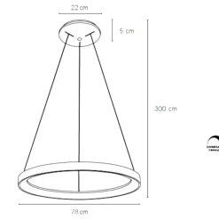 Lampadari Moderni-Vivida International Lampadario led 80w 3000k 4000k vivida lifering-r titanio rotondo