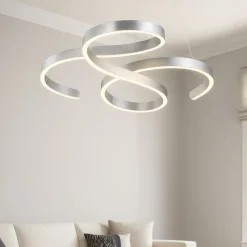 Lampadari Moderni-Selezionato da Mazzolaluce Lampadario led 52w 3000k moderno grigio dimmerabile per soggiorno