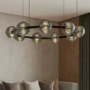Lampadari Moderni-Selezionato da Mazzolaluce Lampadario led 91w 3000k moderno per soggiorno nero con vetri
