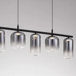 Lampadari Moderni-Selezionato da Mazzolaluce Lampadario led 19w 3000k moderno vetri fume per soggiorno
