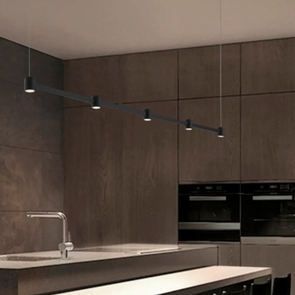 Lampadari Cucina-Selezionato da Mazzolaluce Lampadario led 30w 3000k nero barra orizzontale per cucina