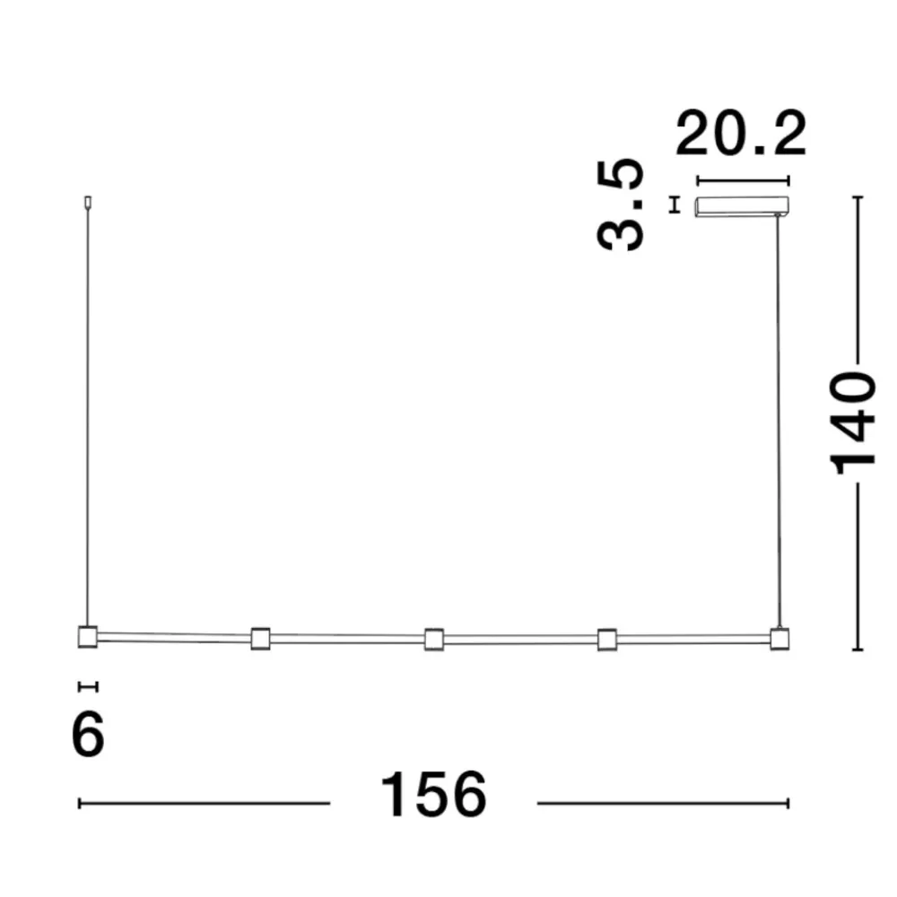 Lampadari Cucina-Selezionato da Mazzolaluce Lampadario led 30w 3000k nero barra orizzontale per cucina