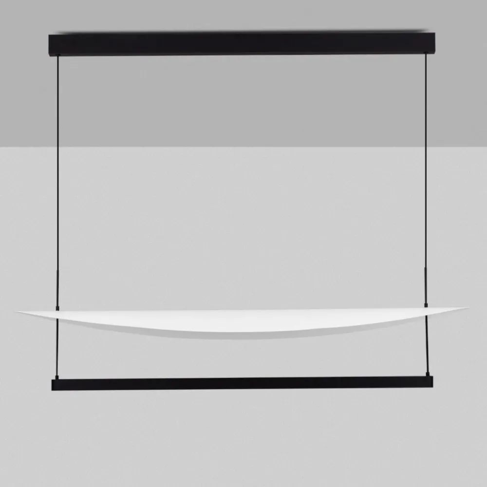 Lampadari Moderni-Selezionato da Mazzolaluce Lampadario led 81w 3000k nero bianco moderno per tavolo sala da pranzo